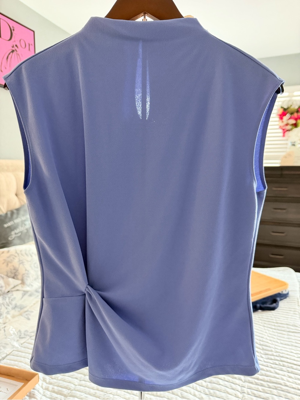 Sleeveless Twist-Back Top in Periwinkle Blue